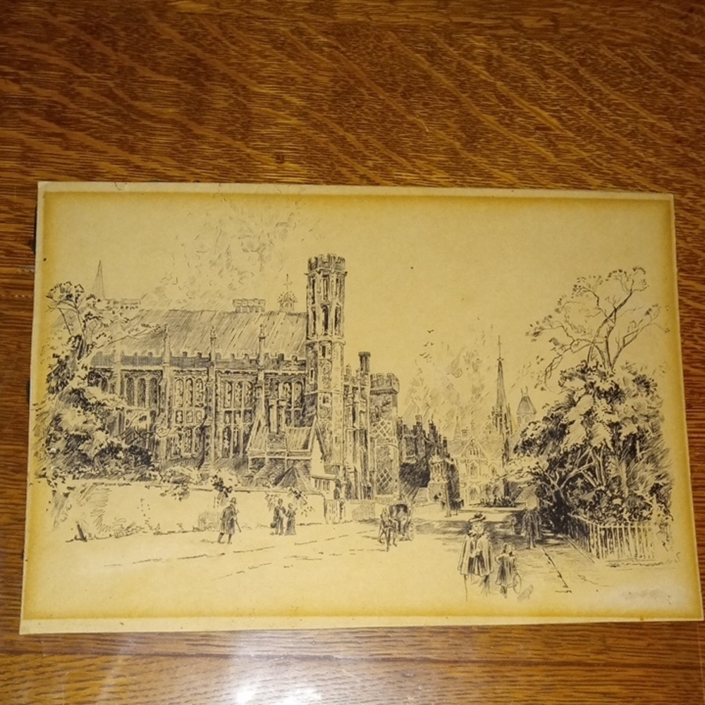 Herbert Railton 1892 Lincoln's In Hall Etching